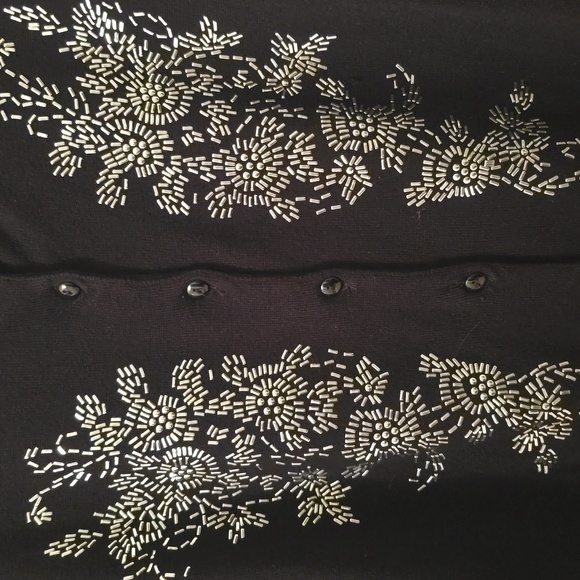 COVINGTON WOMEN'S BLACK EMBELLISHED FRONT BUTTON CARDIGAN SWEATER SIZE LARGE - Picture 9 of 17
